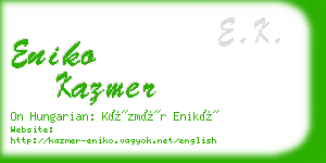 eniko kazmer business card